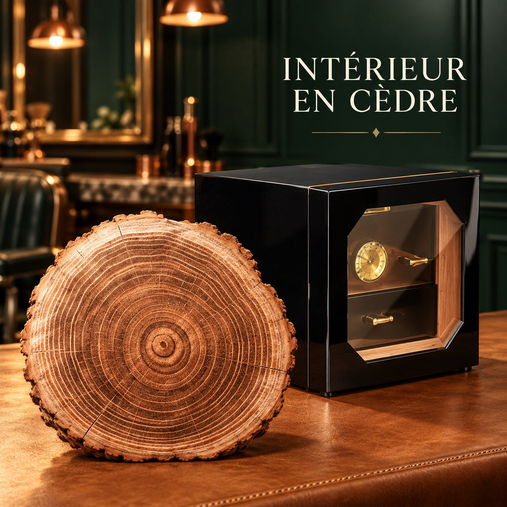 Intérieur en bois de cèdre de la cave à cigares