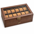 Coffret à montres en bois 24 places, 2 niveaux, packshot fond blanc – L'Art du Cadeau Homme