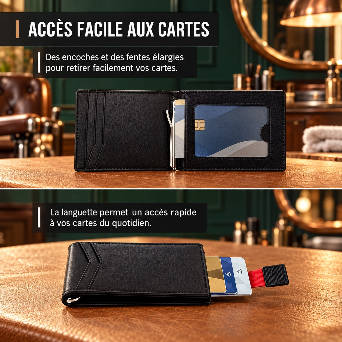 Accès facile aux cartes grâce à la languette d'extraction