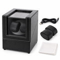 Remontoir double pour montres automatiques, cuir façon croco, avec câble USB et coussins – L'Art du Cadeau Homme