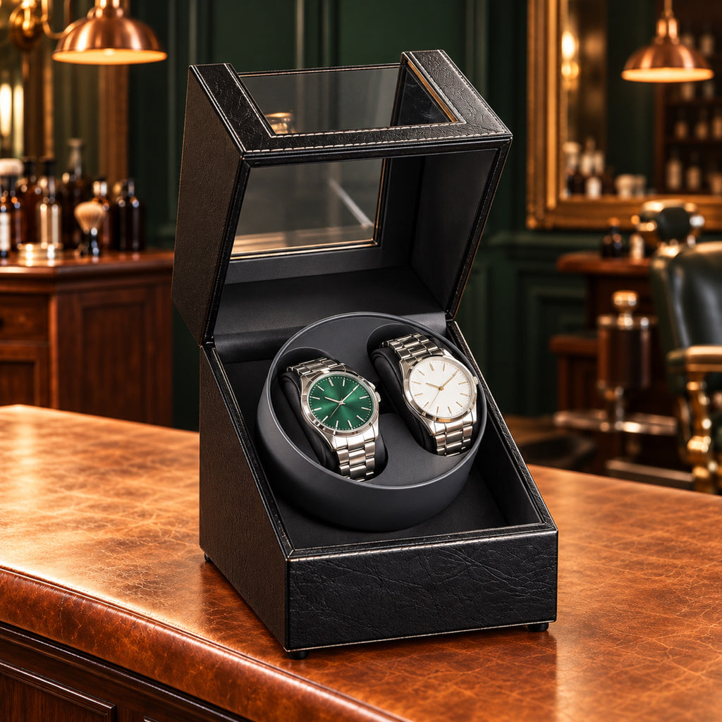 Remontoir double pour montres automatiques, couvercle ouvert – L'Art du Cadeau Homme